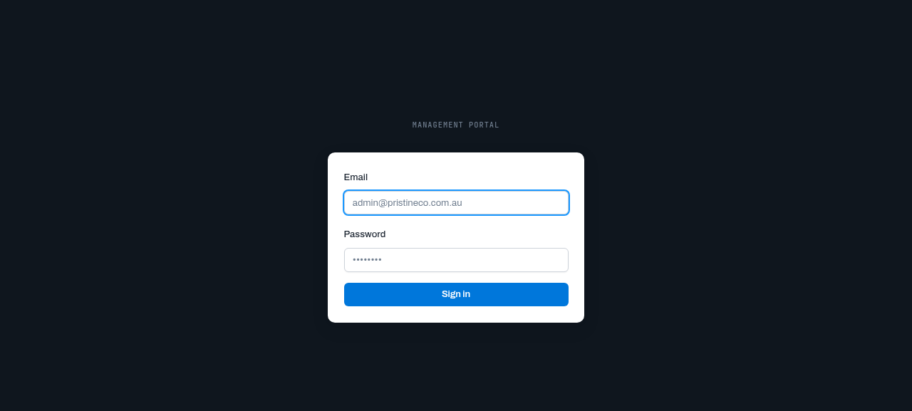 Login page